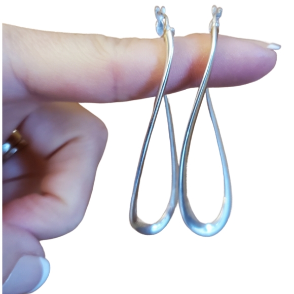 Jewelry - Long Oval Sterling Silver Hoops